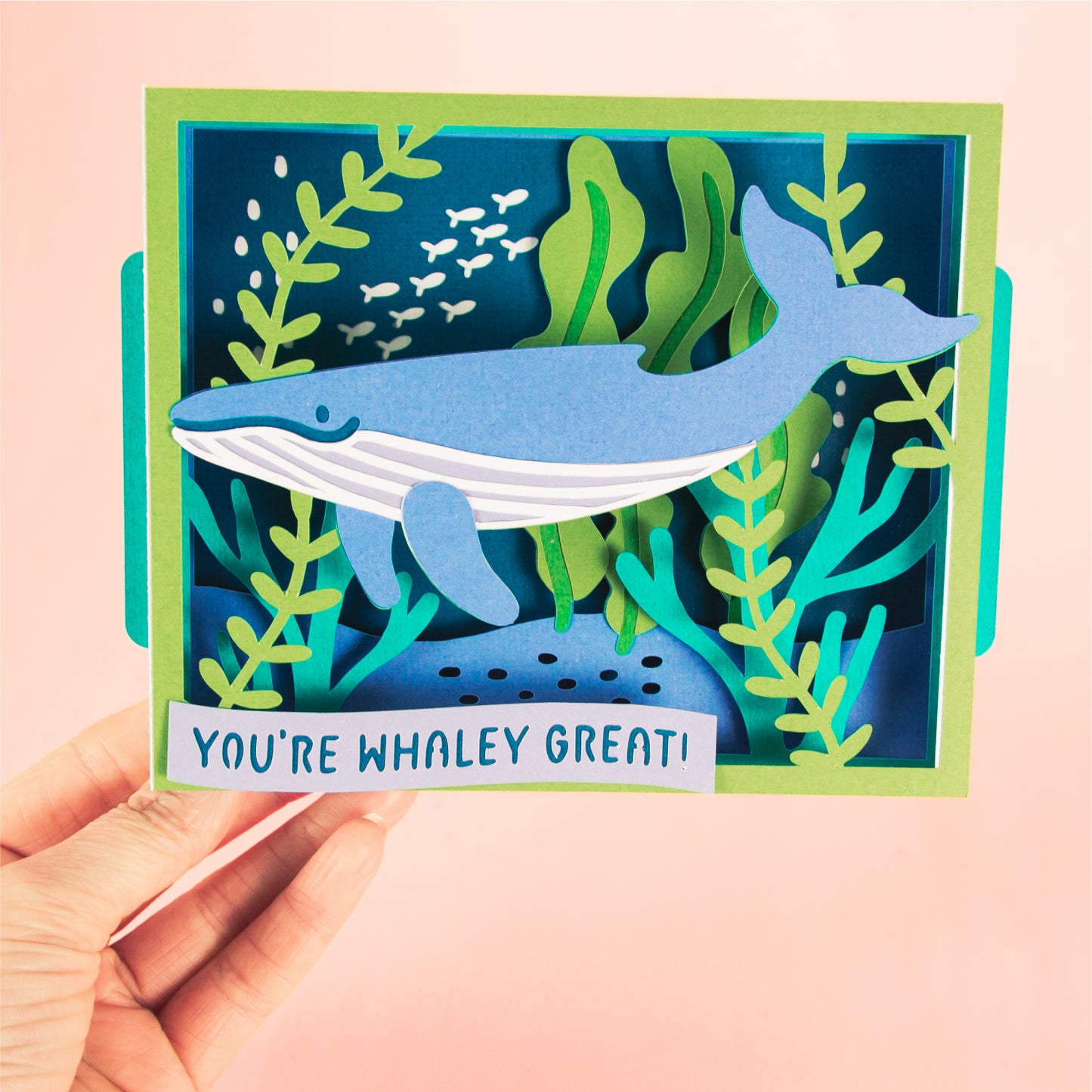Ocean Whale Card - 3D Any Occasion Card SVG