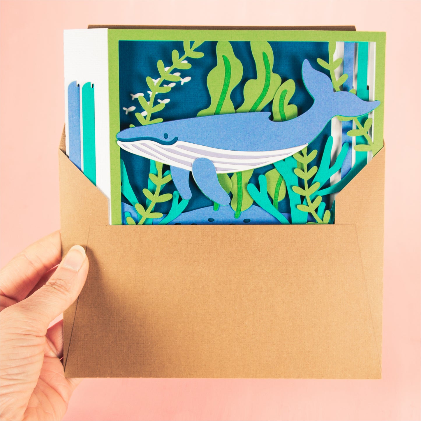 Ocean Whale Card - 3D Any Occasion Card SVG