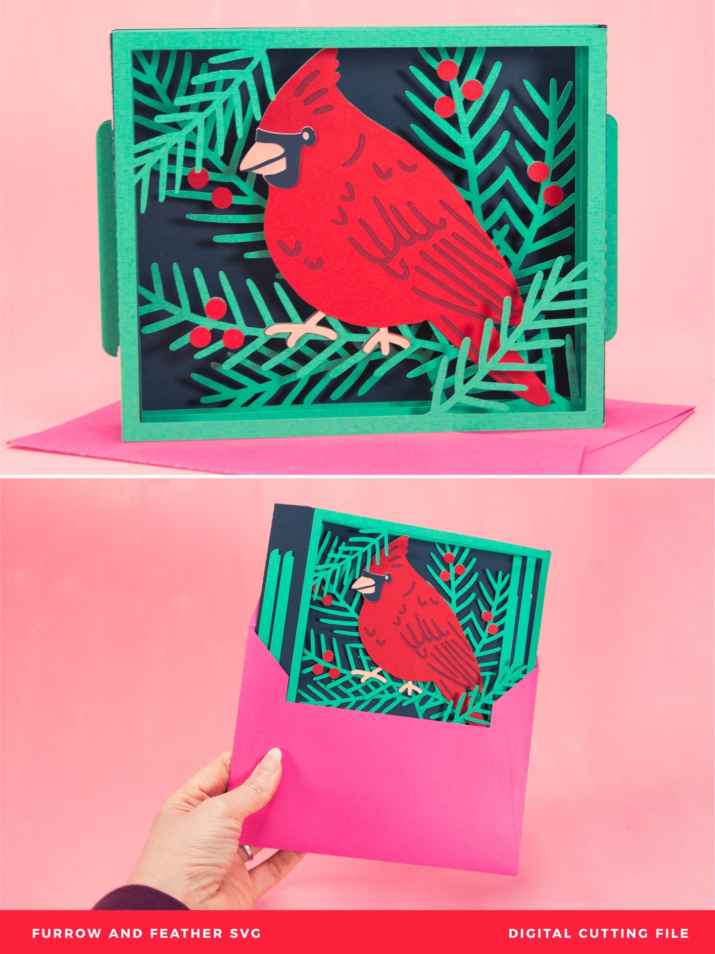 Winter Cardinal Card SVG