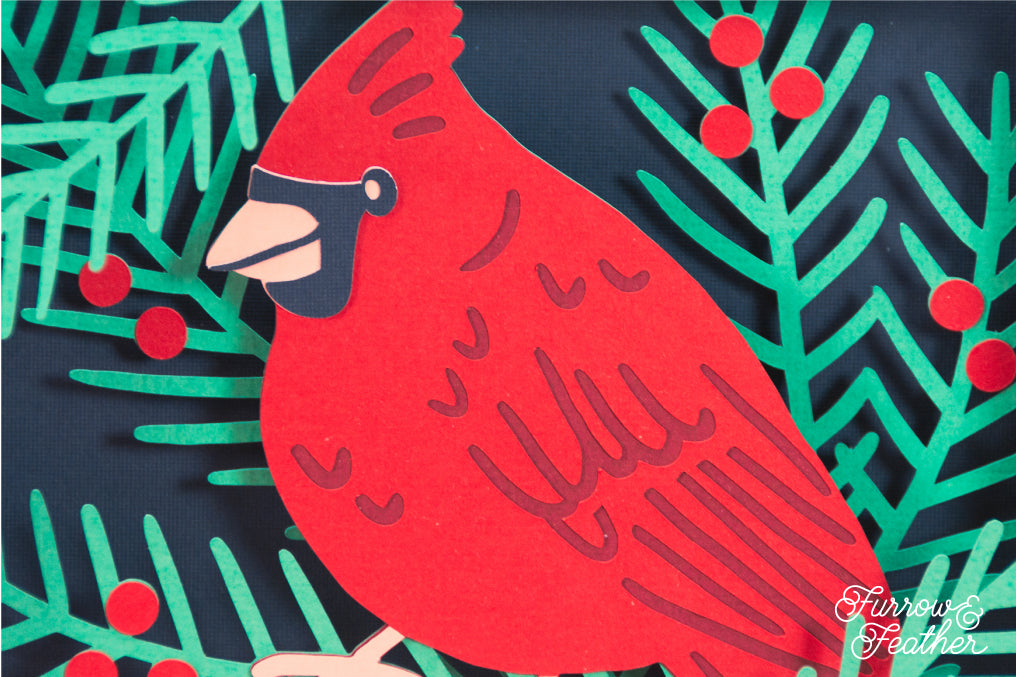 Winter Cardinal Card SVG