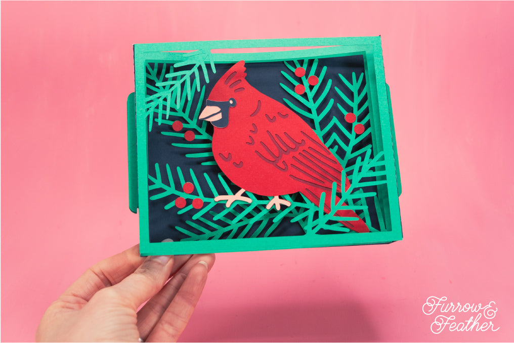 Winter Cardinal Card SVG