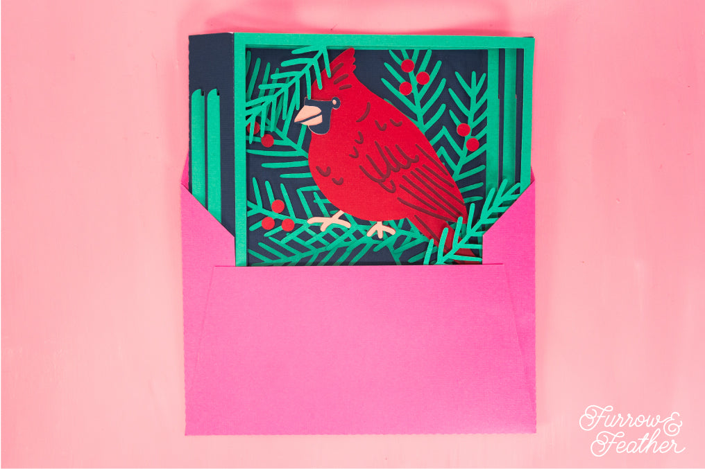 Winter Cardinal Card SVG