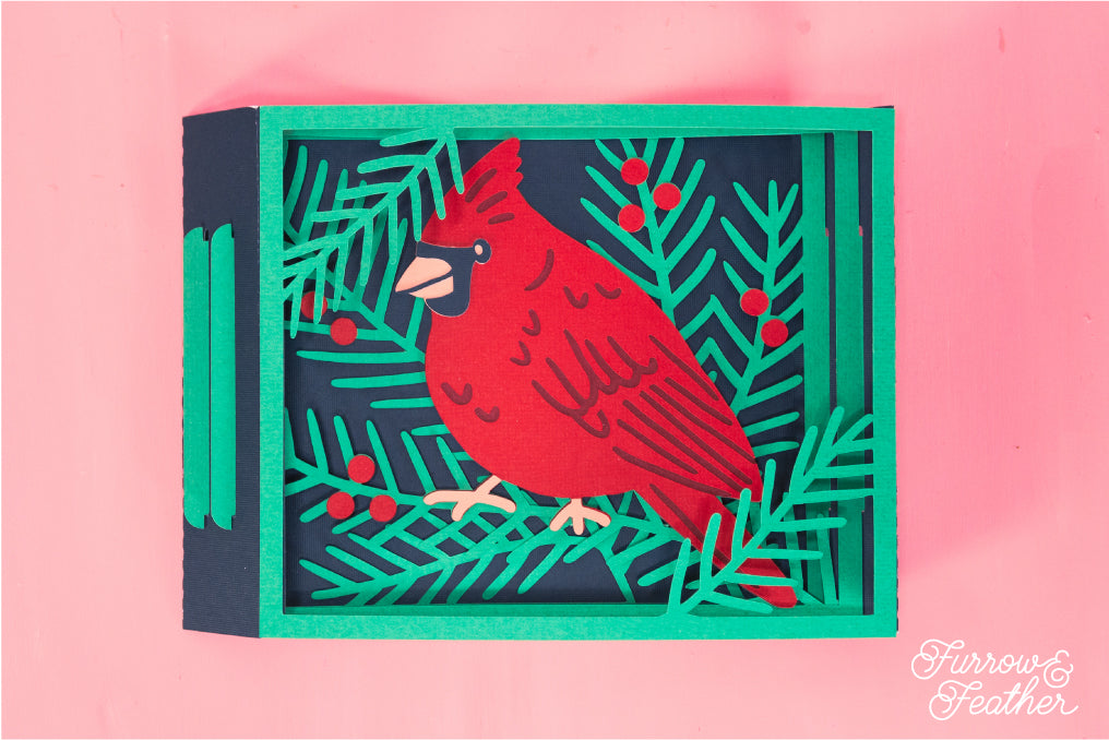 Winter Cardinal Card SVG