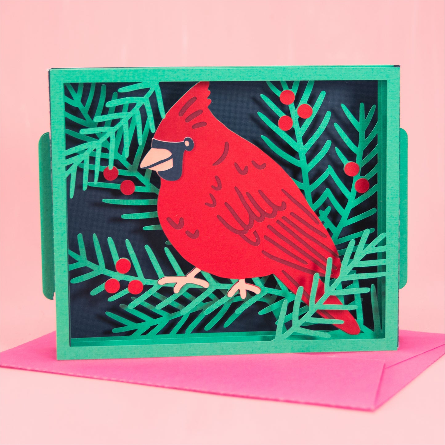 Winter Cardinal Card SVG