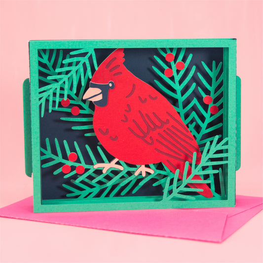 Winter Cardinal Card SVG