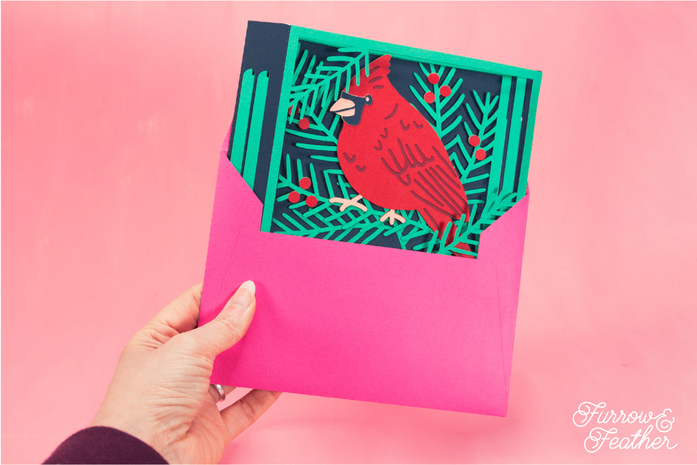 Winter Cardinal Card SVG