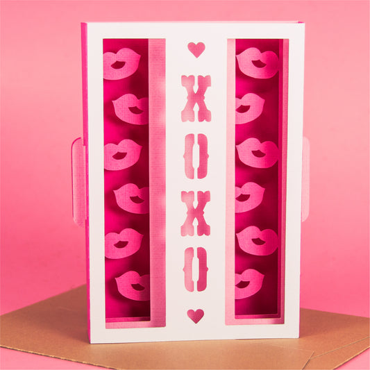 XOXO Lips Card - 3D Valentine's Day Card SVG