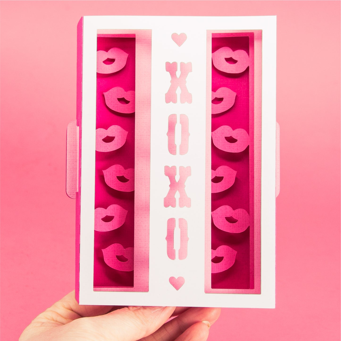 XOXO Lips Card - 3D Valentine's Day Card SVG