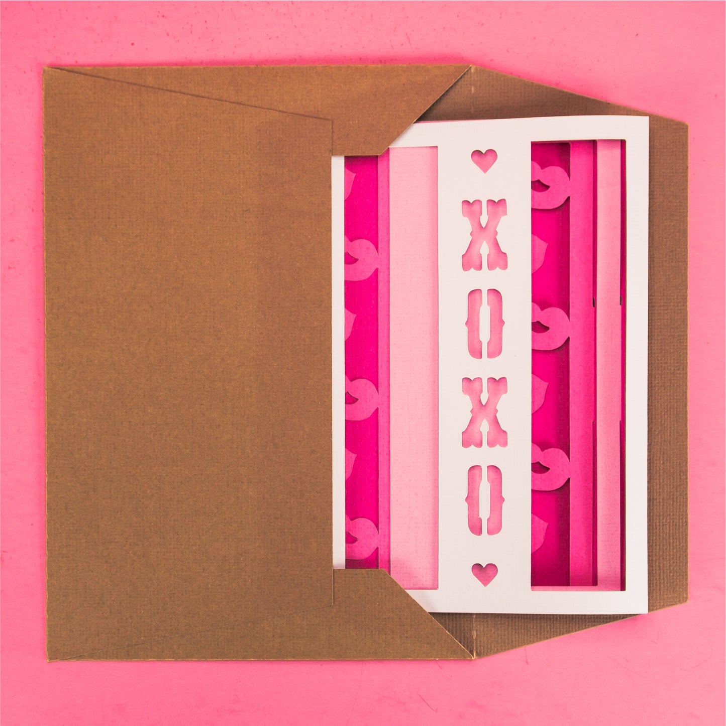 XOXO Lips Card - 3D Valentine's Day Card SVG