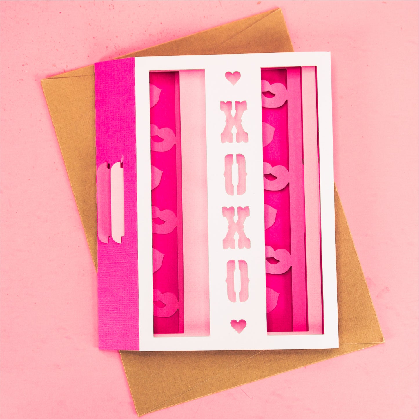 XOXO Lips Card - 3D Valentine's Day Card SVG