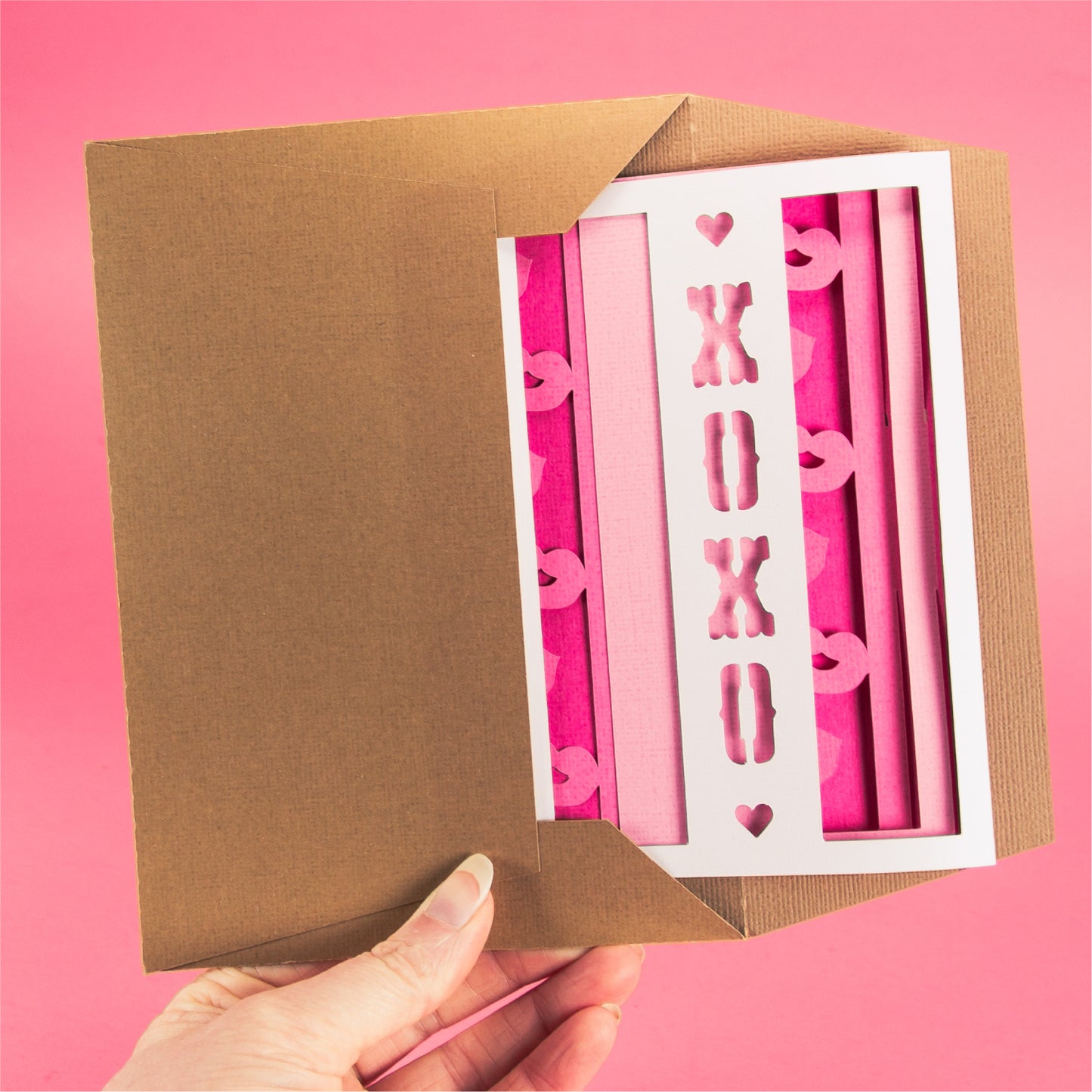 XOXO Lips Card - 3D Valentine's Day Card SVG