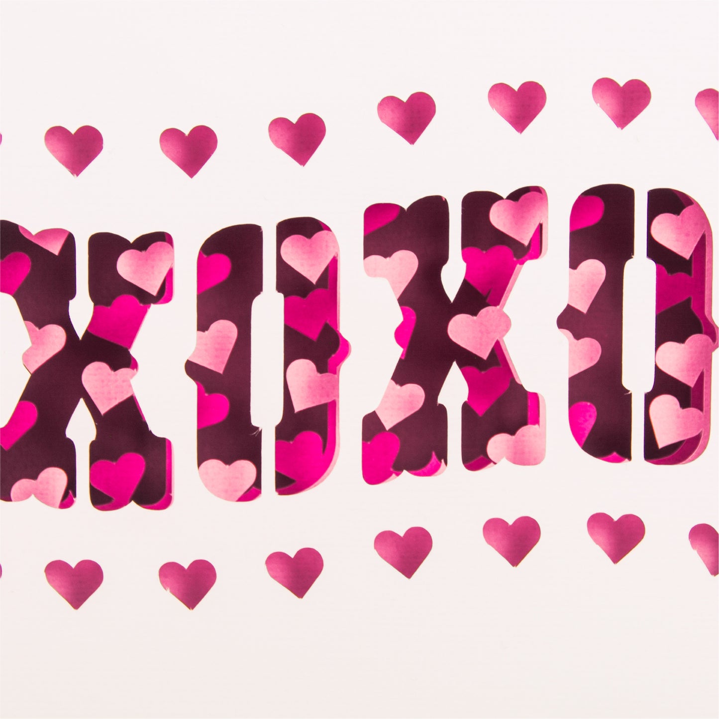 XOXO Wavy Shadowbox Card - 3D Valentine's Day Card SVG