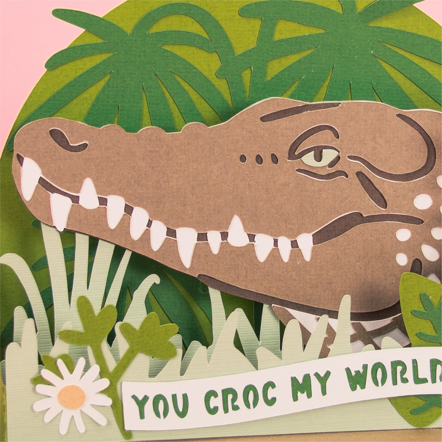 You Croc My World! - 3D Crocodile Card SVG