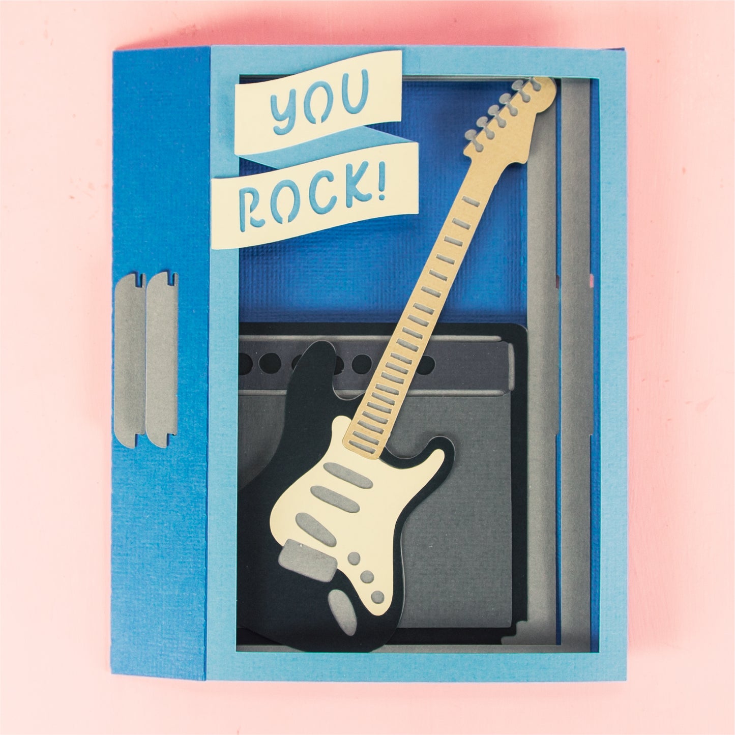 You Rock! Guitar Card - 3D Musician Card SVG