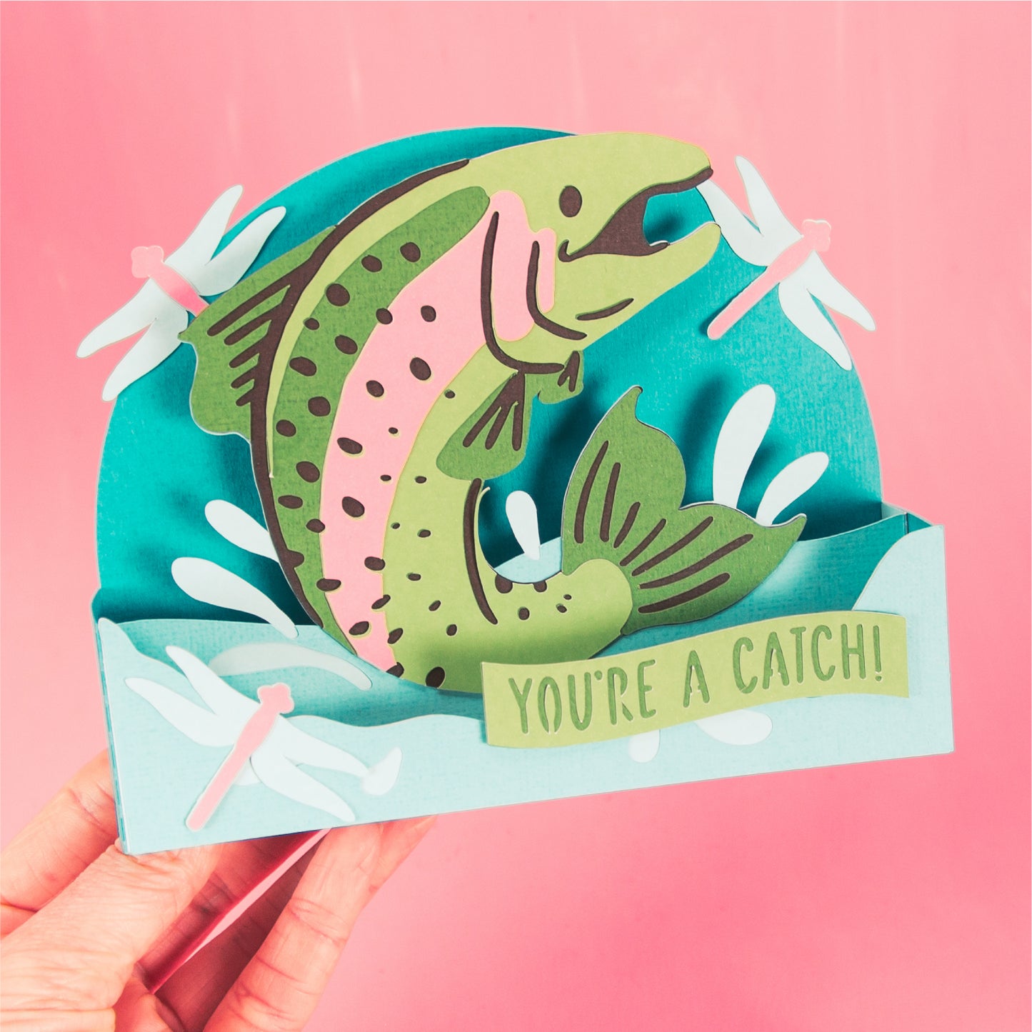 You're a Catch! Fishing Card - 3D Card SVG