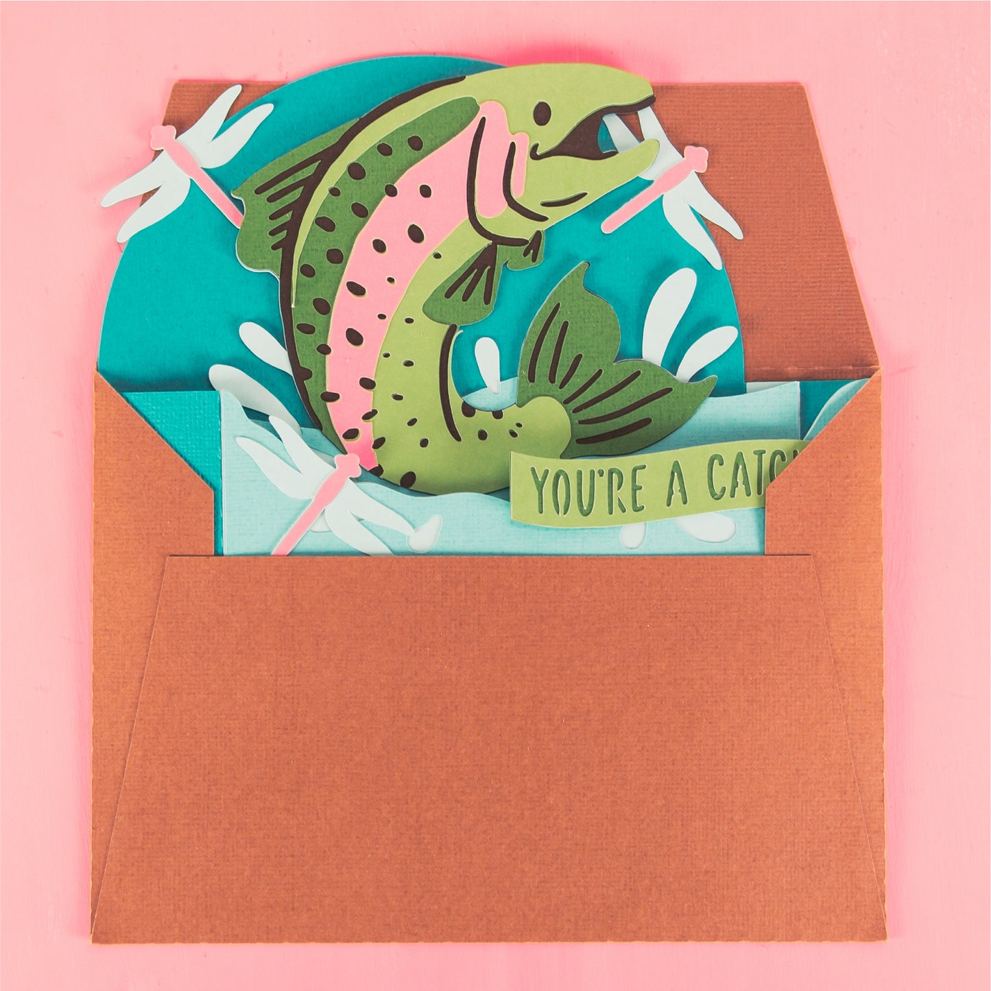You're a Catch! Fishing Card - 3D Card SVG