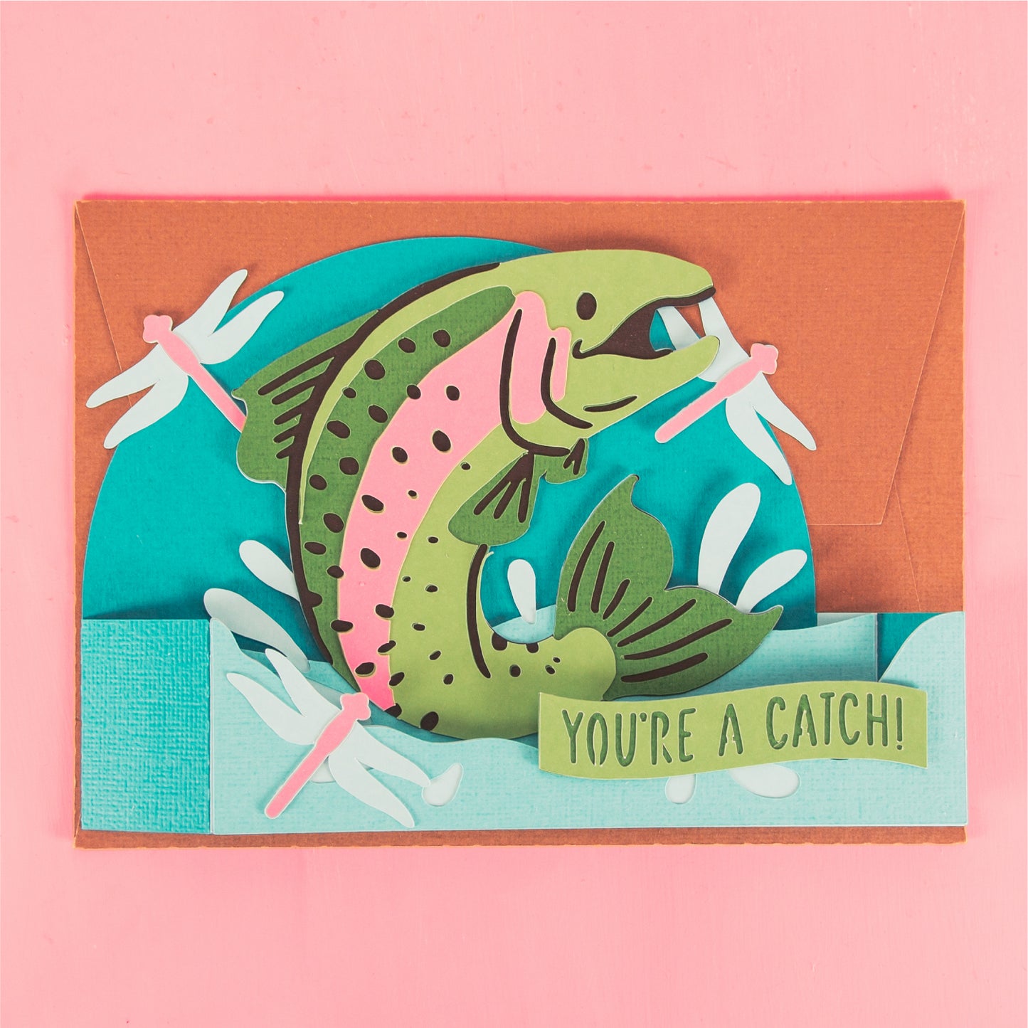 You're a Catch! Fishing Card - 3D Card SVG