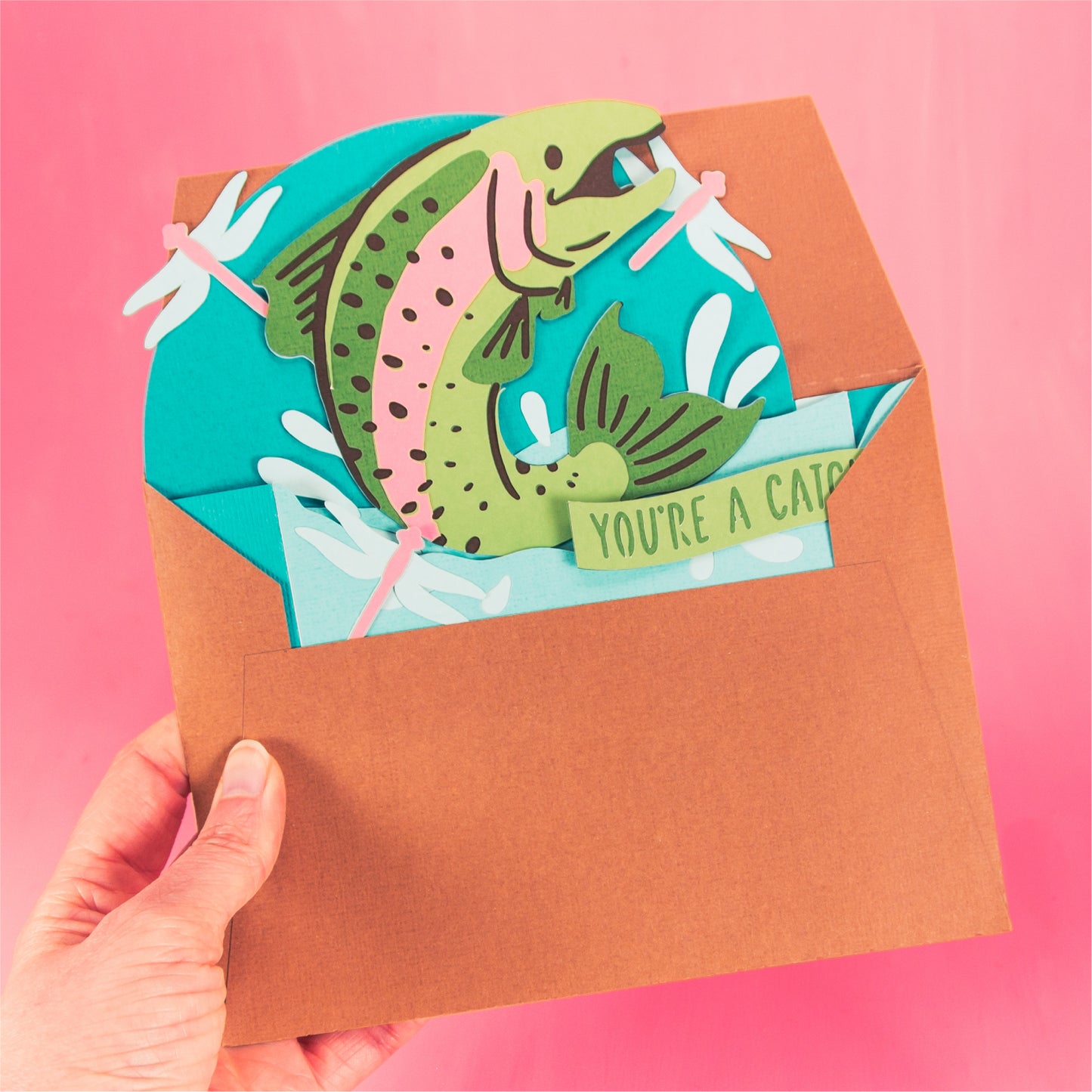 You're a Catch! Fishing Card - 3D Card SVG