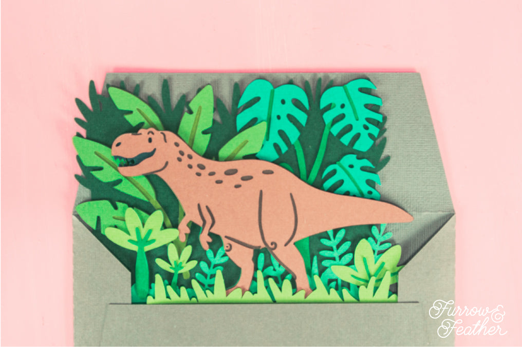 You're Dino-Mite Dinosaur SVG - 3D Birthday Card SVG