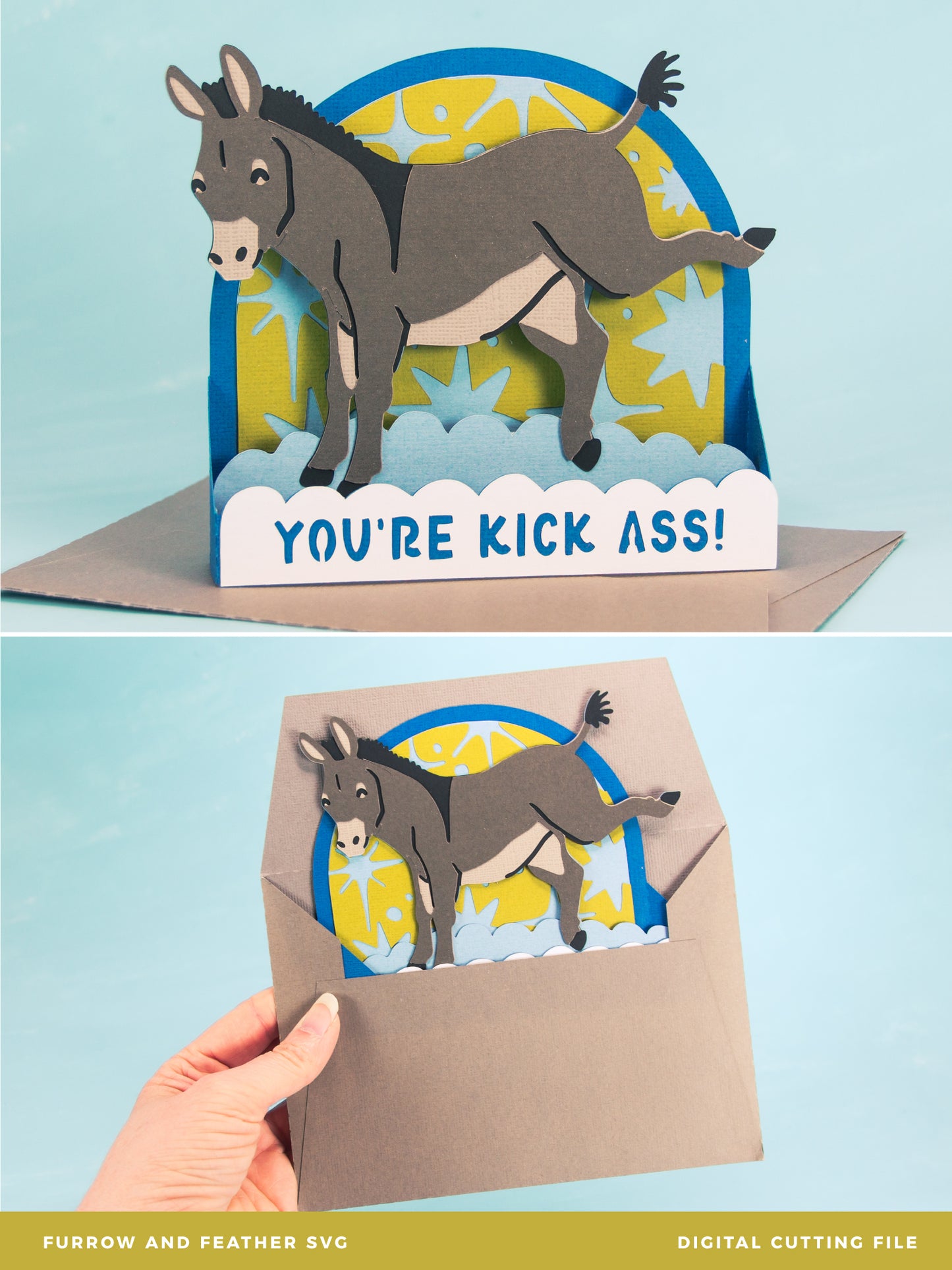 You're Kick Ass! - 3D Celebration Card SVG