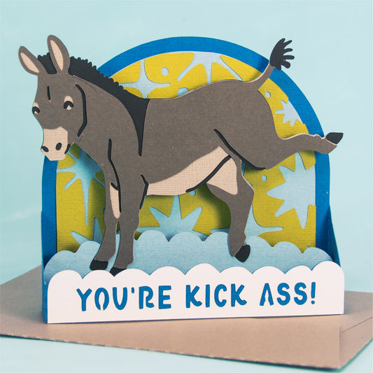 You're Kick Ass! - 3D Celebration Card SVG