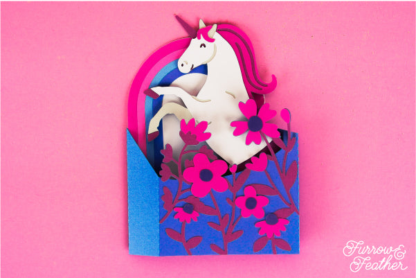 Wildflower Unicorn Card SVG