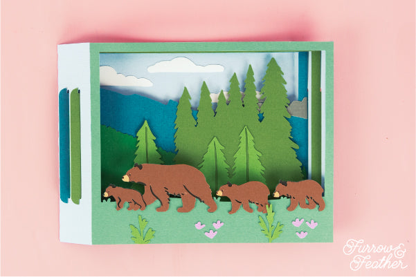 Bears in Forest Card SVG