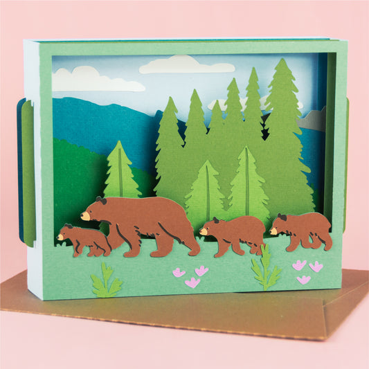Bears in Forest Card SVG
