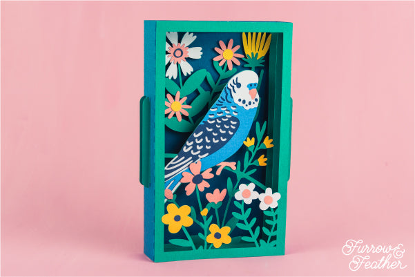 Budgie Parakeet Card SVG