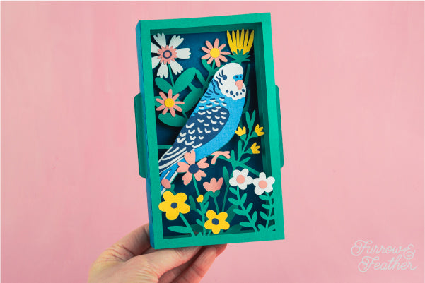 Budgie Parakeet Card SVG