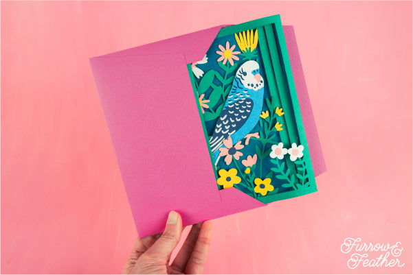 Budgie Parakeet Card SVG