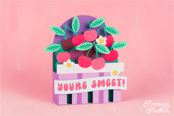 Cherry Basket Card SVG