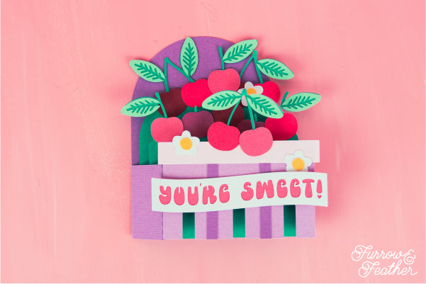 Cherry Basket Card SVG