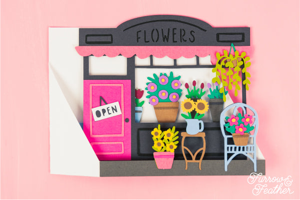 Valentine's Day Flower Shop Card SVG