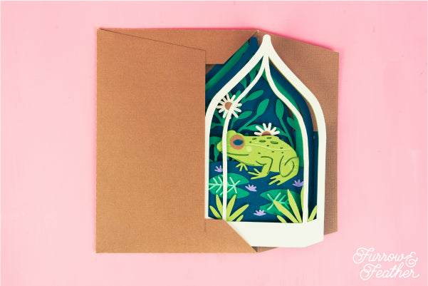 Frog Terrarium Card SVG