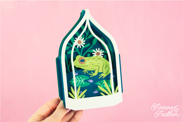 Frog Terrarium Card SVG