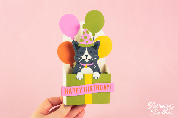 Happy Birthday Cat Card SVG