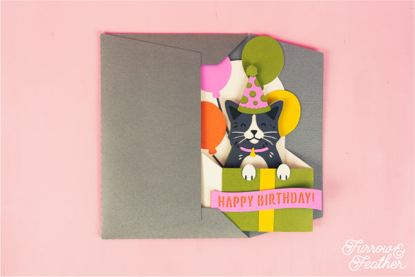 Happy Birthday Cat Card SVG