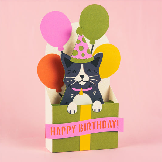 Happy Birthday Cat Card SVG