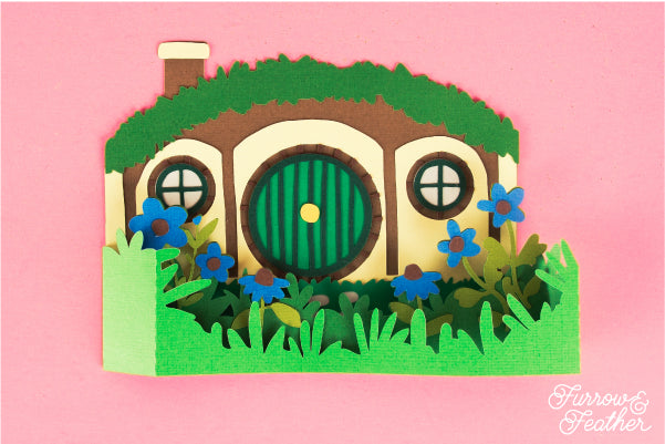 Hobbit Hole LOTR Card SVG