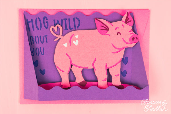 Valentine's Day Hog Wild About You Card SVG