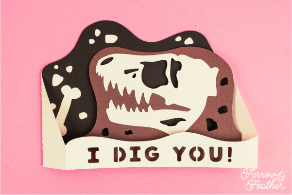Dinosaur Valentine's Day Card SVG