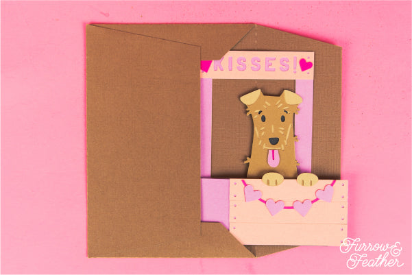 Dog Kissing Booth Card SVG - Terrier