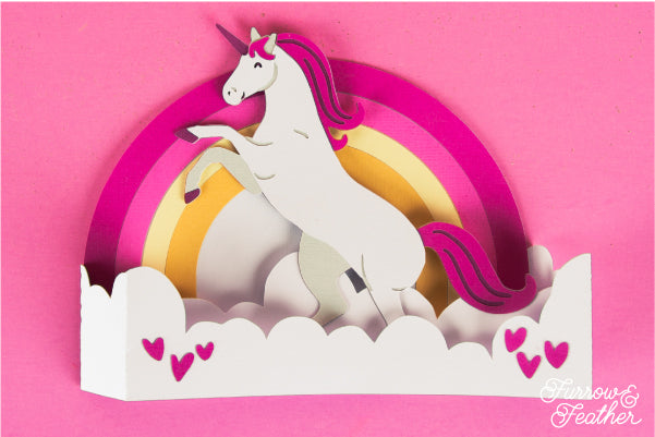 Rainbow Unicorn Card SVG