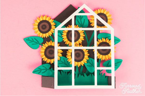 Sunflower Greenhouse Card SVG