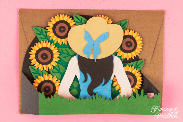 Sunhat with Sunflowers Card SVG