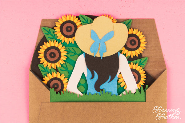 Sunhat with Sunflowers Card SVG