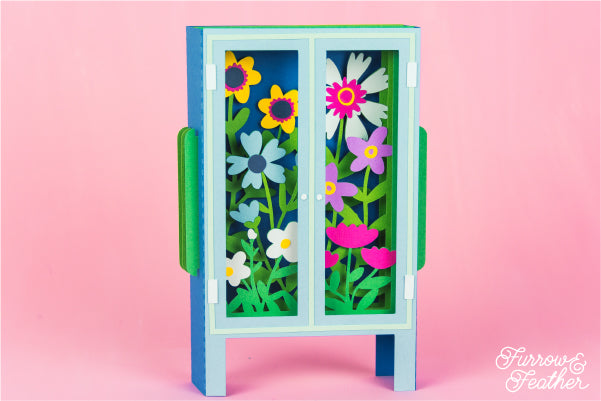 Wildflower Cabinet Card 3D SVG