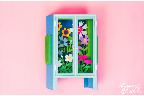 Wildflower Cabinet Card 3D SVG