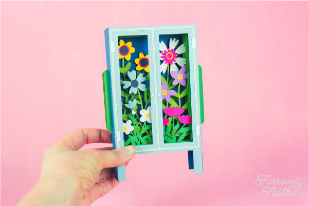 Wildflower Cabinet Card 3D SVG